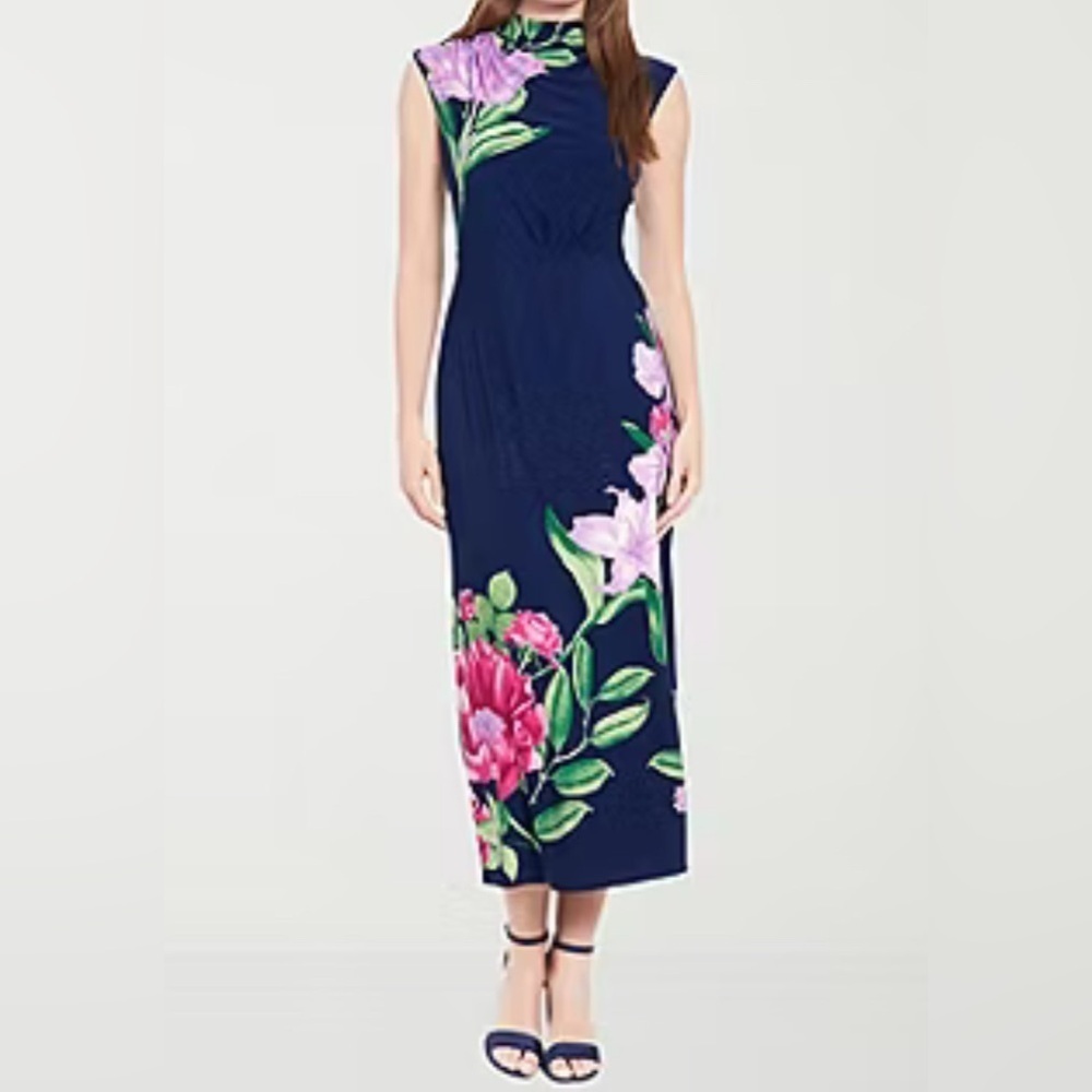 Clover And Sloane Womens Sleeveless Floral Maxi Dress Size 2 New With Ta…